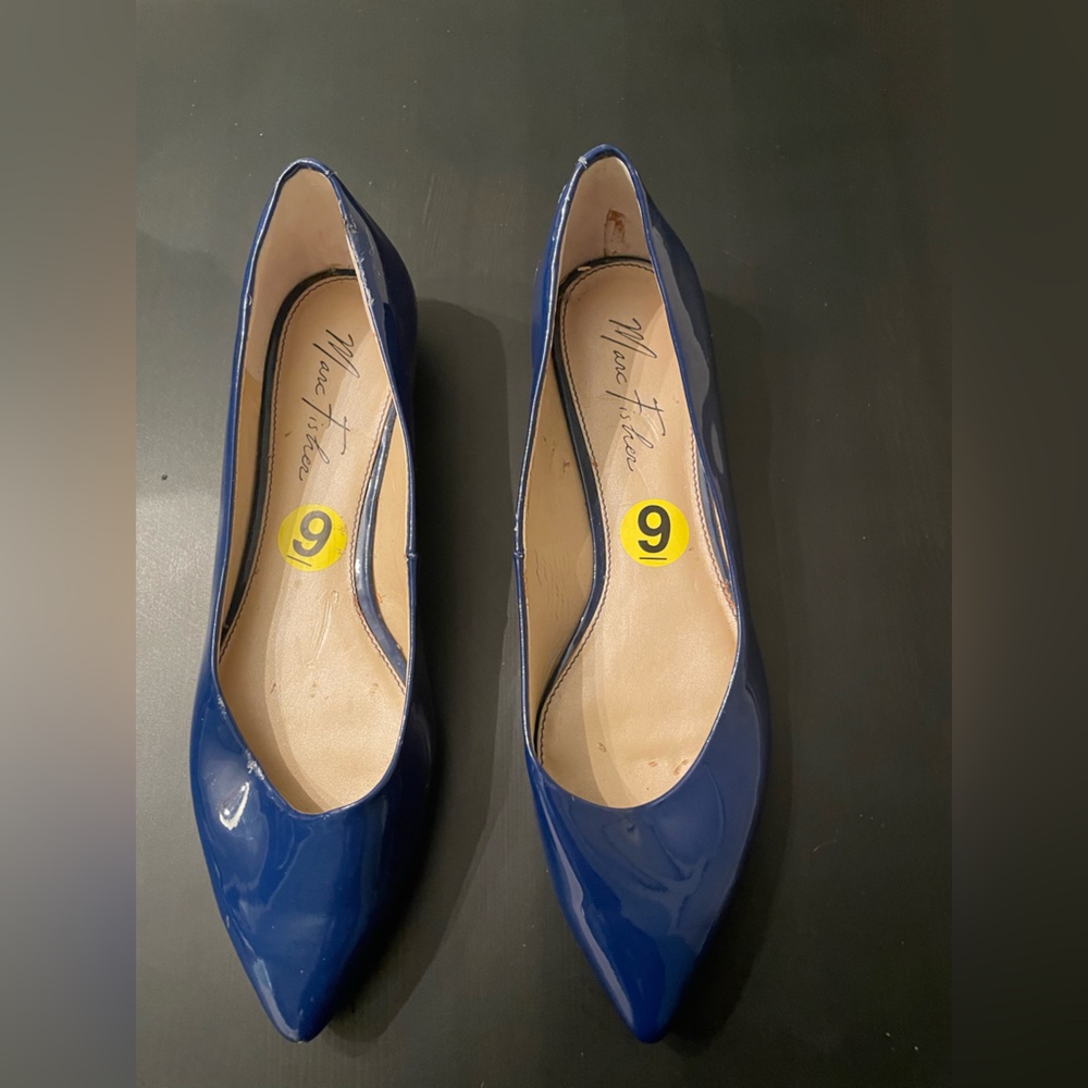 Marc Fisher Women's Blue Patent Flats
